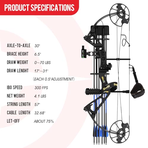 Sanlida Dragon X7 Compound Bow Package for Adults, Archery Bow and Arrow Set W579
