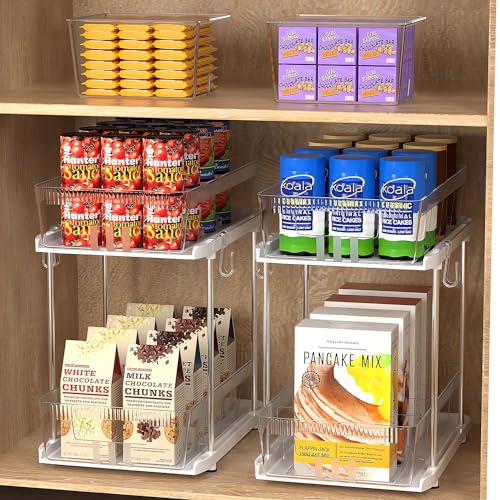 NIHEHAG 2 Tier Clear Under Sink Organizer with Slide-Out Storage U9996