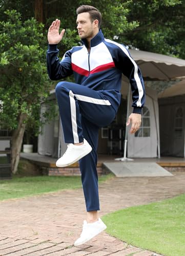 Men's 2 Piece Full Zip Track Suit Set D8634