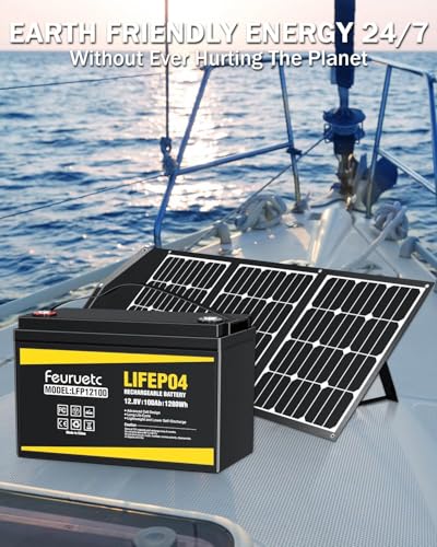 12V 100Ah LiFePO4 Lithium Battery with 100A BMS for RV, Marine, Golf Cart L967