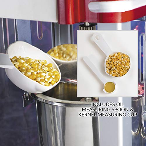 Nostalgia Popcorn Maker 2.5 Oz Kettle, Retro Machine with Interior Light, White and Red A4553