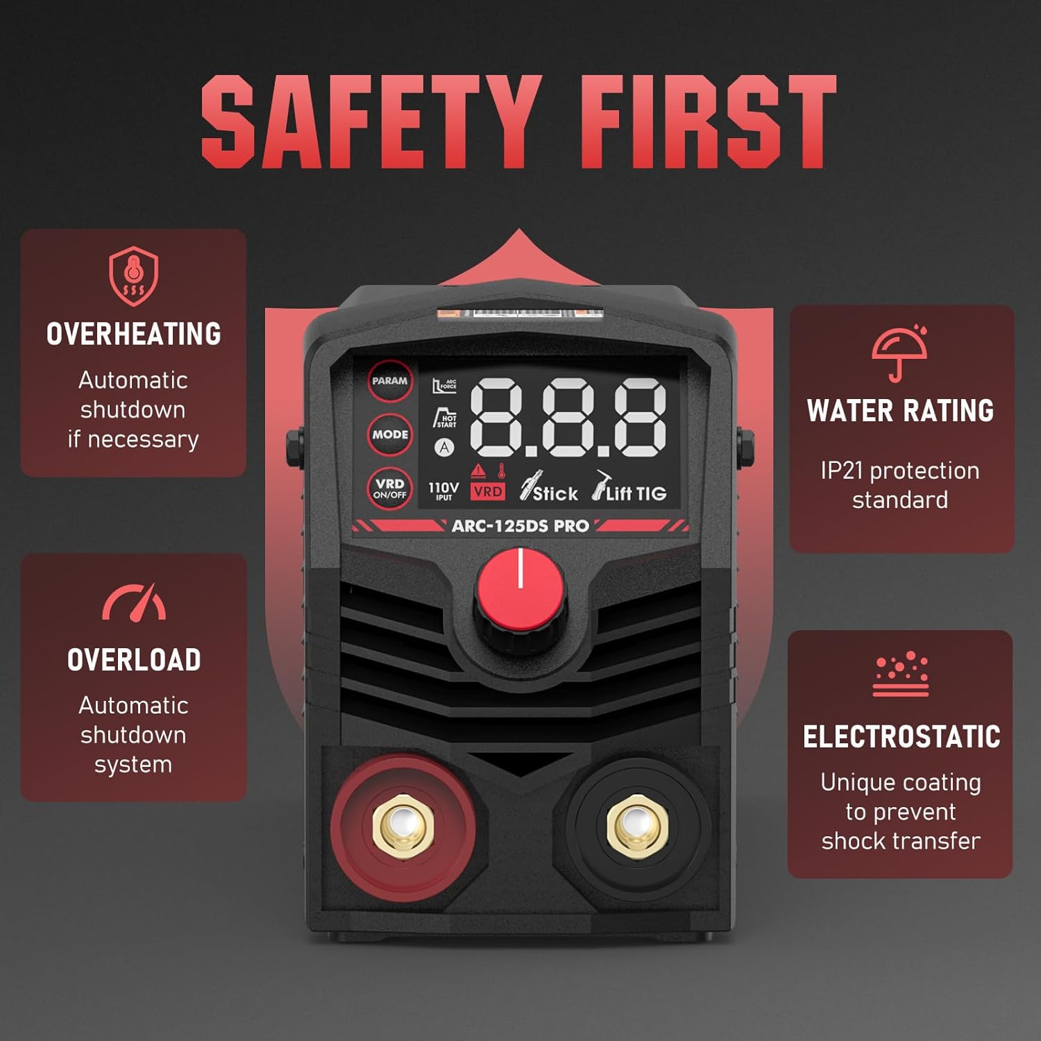 YESWELDER 125Amp Portable ARC Welder with LED Display F293