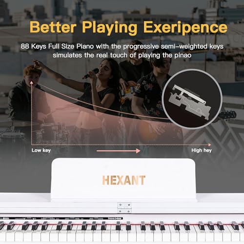 88-Key Weighted Digital Piano with Stand, Full-Size Electric Keyboard C943
