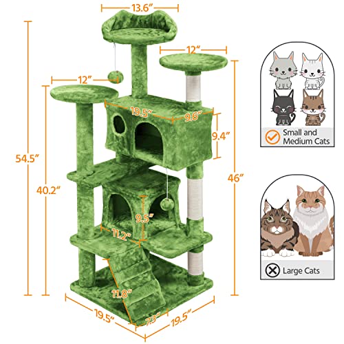 Yaheetech 54in Cat Tree Tower Condo Furniture with Scratch Post Y196