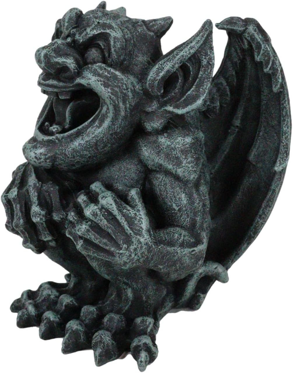 Ebros Gift Gothic Winged Guardian Gargoyle Crouching Figurine Faux Stone Resin Finish G703618