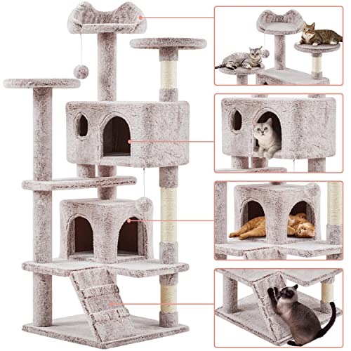Yaheetech 54in Cat Tree Tower Condo Furniture with Scratch Post Y196