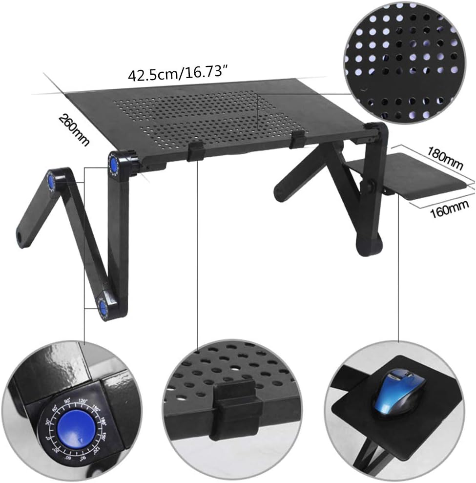 Adjustable Foldable Aluminum Laptop Stand with Cooling Fan Pad K34070
