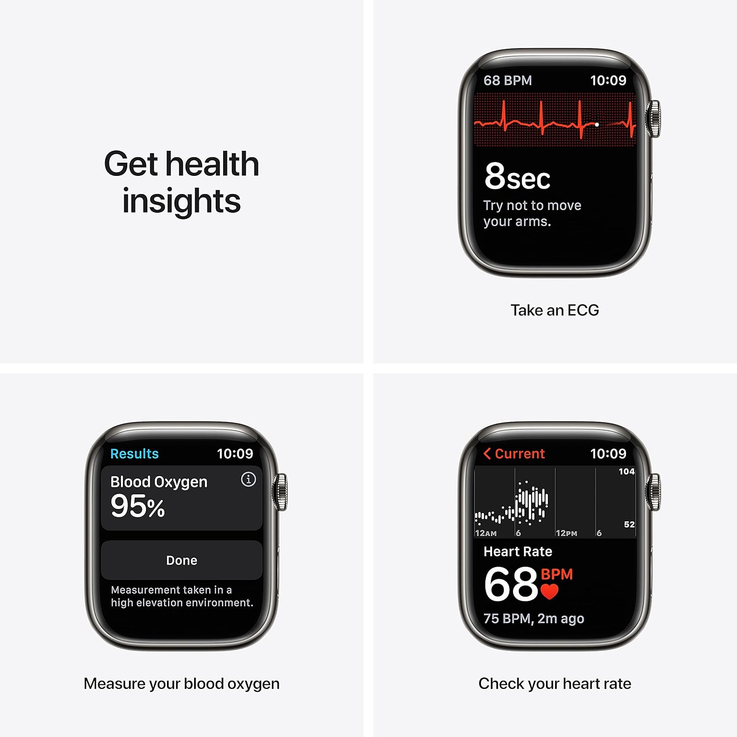 Apple Watch Series 7 GPS + Cellular 45mm Smart Watch with Graphite Stainless Steel Case and Abyss Blue Sport Band G558378