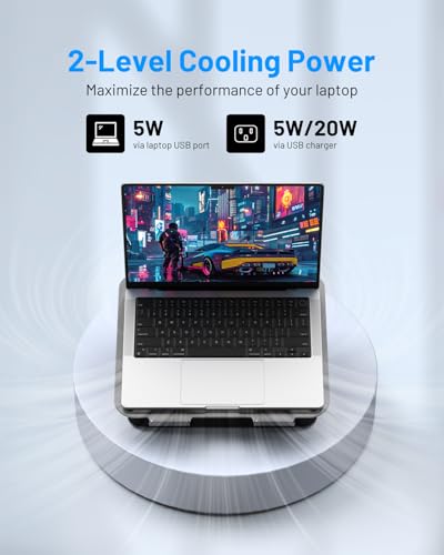 Laptop Cooling Stand with 360° Rotation and Detachable Thermoelectric Cooler A4721