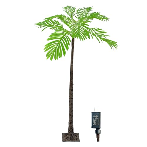Lighted 6FT Artificial Palm Tree with 120 LED Lights for Patio & Christmas Decor R3338
