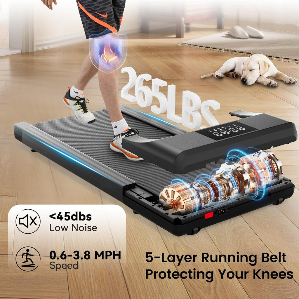 SupeRun Walking Pad, Under Desk Treadmill, 2.5 HP Quiet Portable S83074