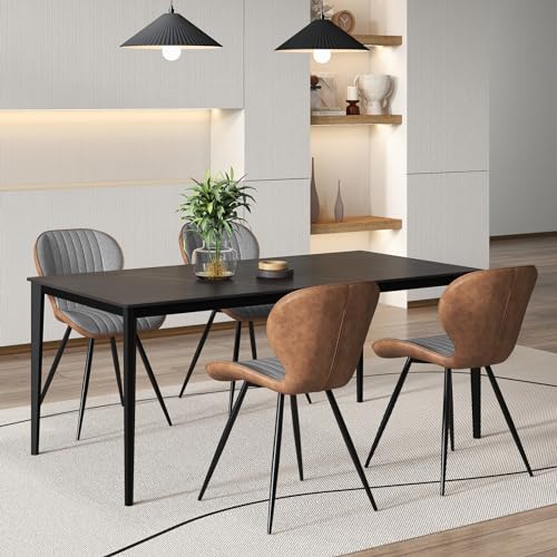 Giantex Upholstered Dining Chairs Set of 2, Modern Accent Chairs with Curved Backrest P370