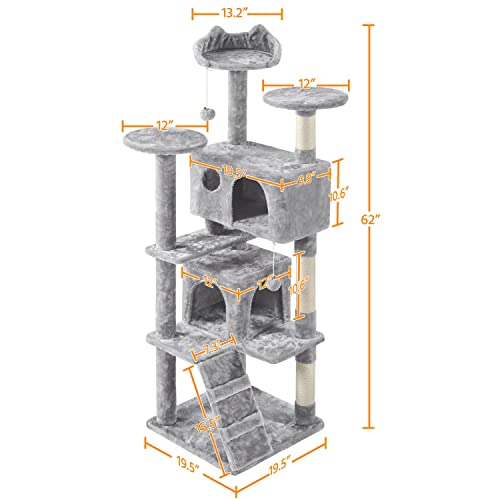 Yaheetech 54in Cat Tree Tower Condo Furniture with Scratch Post Y196