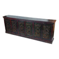 Arvada Mango Solid Wood 6 Door Hand-Carved Buffet in Brown