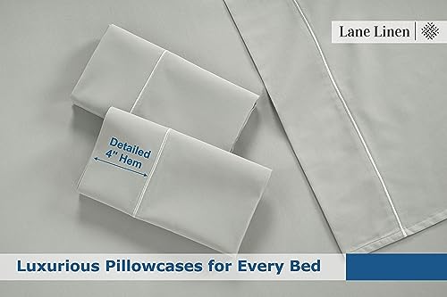 Lane Line 100% Egyptian Cotton Queen Sheet Set - 1500 TC, 4 PCs, White L818