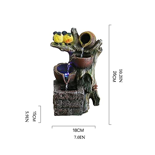 Indoor Desktop Waterfall Fountain with Bird Resin Decor (A) G55348