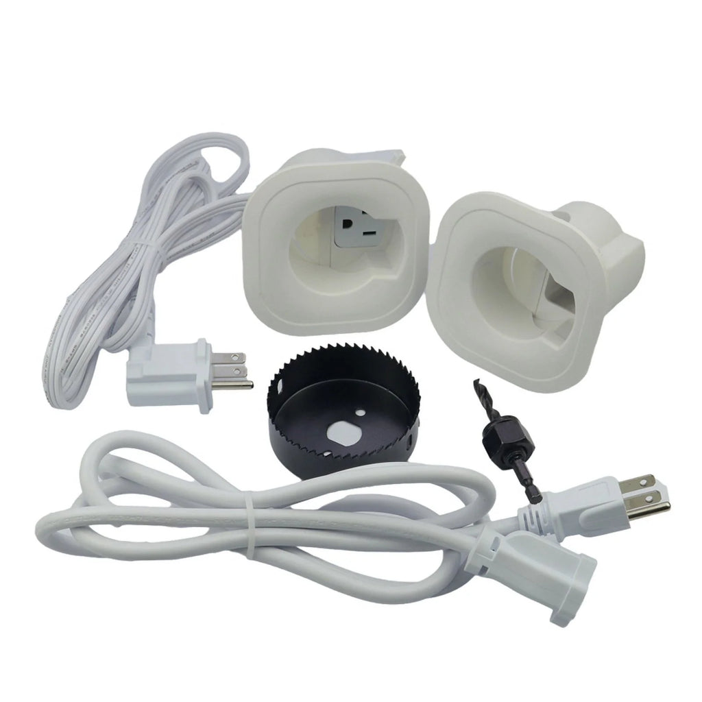 In-Wall Cable Management Kit for TV Wires, White, with Drill Bit B797687