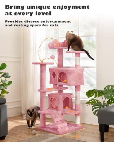 Yaheetech 54in Cat Tree Tower Condo Furniture with Scratch Post Y196