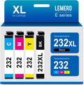 LEMERO 232XL Ink Cartridges Combo Pack Replacement for Epson 232 Ink Cartridge T232 232XL High Yield for Epson Expression Home XP-4200 XP-4205 Workforce WF-2930 WF-2950 (Black, Cyan, Magenta, Yellow)