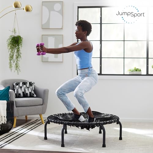 JumpSport 39-inch Cardio Rebounder Mini Trampoline with Arched Legs & Videos J1327