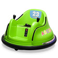Kidzone 12V 2-Speeds Electric Ride On Bumper Car for Kids & Toddlers 1.5-6 Years Old, DIY Sticker Baby Bumping Toy Gifts W/Remote Control, LED Lights, Bluetooth & 360 Degree Spin, ASTM Certified