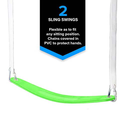 Sportspower Mountain View Metal Swing Slide and Trampoline Set G7763