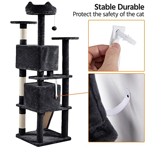 Yaheetech 54in Cat Tree Tower Condo Furniture with Scratch Post Y196