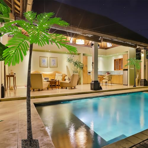 Lighted 6FT Artificial Palm Tree with 120 LED Lights for Patio & Christmas Decor R3338