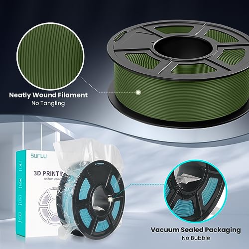 SUNLU PLA 3D Printer Filament 1.75mm, Neatly Wound, Dimensional Accuracy +/- 0.02 mm, 1KG, Black+Grey L314167