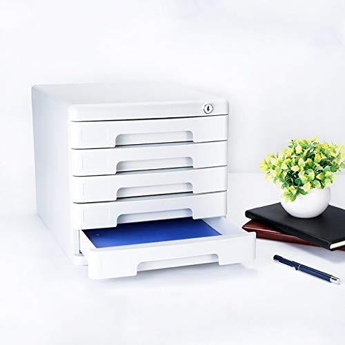 Desktop File Cabinet, Office Storage Box with Lock, 5-Layer Drawer X161934
