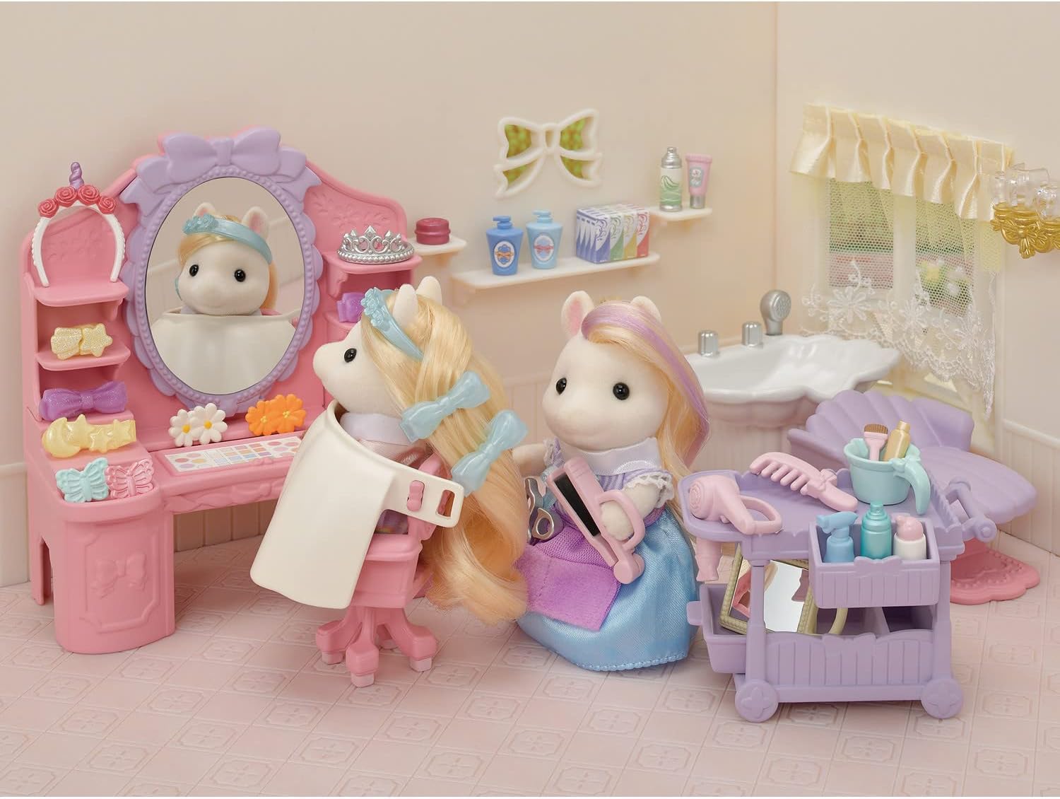 Calico Critters Pony's Hair Stylist Set Dollhouse Playset I829216