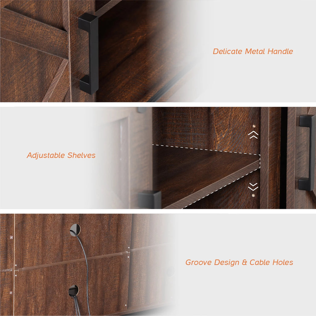 Farmhouse TV Stand for 75 inch TVs Brown C44056