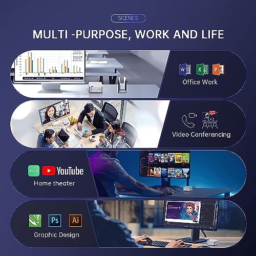 ACEMAGICIAN Mini PC Windows 11 Pro, 8GB RAM 256GB SSD, 3 HDMI 4K, Dual Gigabit Ethernet O834050