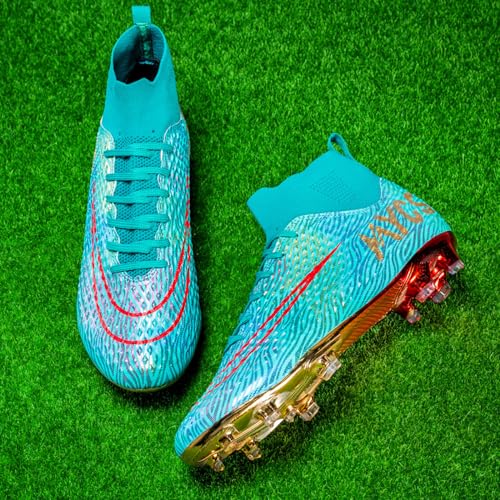 GEXECEUSS Soccer Cleats for Men Women Turf Football Shoes Breathable Lightweight Q4724