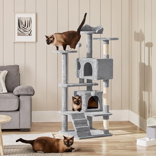 Yaheetech 54in Cat Tree Tower Condo Furniture with Scratch Post Y196
