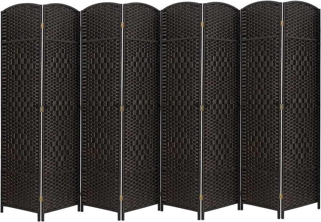 Excited Wrok Room dividers 6 ft. Tall Folding Privacy Screen Tall Extra Wide Partition Foldable Panel Wall Divider (Coffee, 8-Panel)