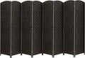 Excited Wrok Room dividers 6 ft. Tall Folding Privacy Screen Tall Extra Wide Partition Foldable Panel Wall Divider (Coffee, 8-Panel)