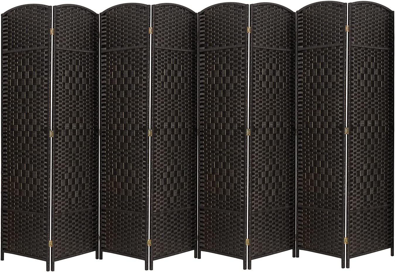 Excited Wrok Room dividers 6 ft. Tall Folding Privacy Screen Tall Extra Wide Partition Foldable Panel Wall Divider (Coffee, 8-Panel)